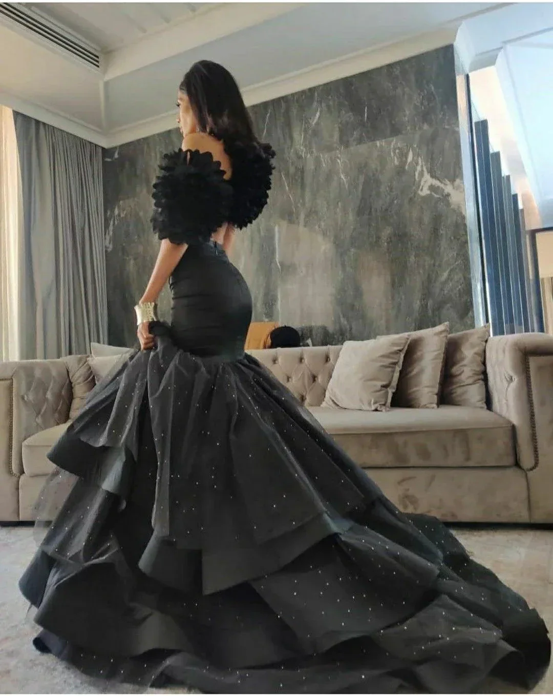 Off Shoulder Long Evening Dress Luxury Sequin Elegant Mermaid Prom Gowns Formal Gowns For Women Y4807 - Image 2