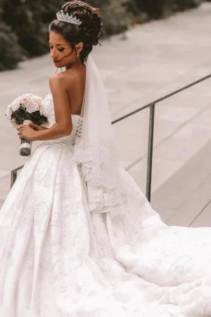 Off The Shoulder A-Line White Wedding Dress Romantic Bridal Gowns - Image 3