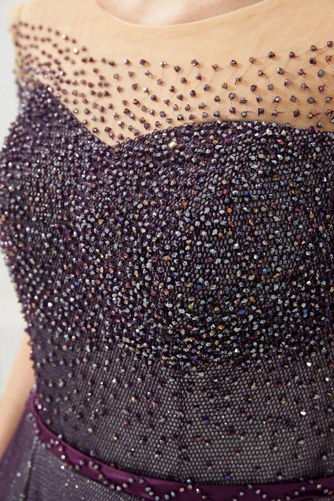 Off the Shoulder Aline Evening Swing Dress Beading sequins Lace-up Party Dress - Image 7