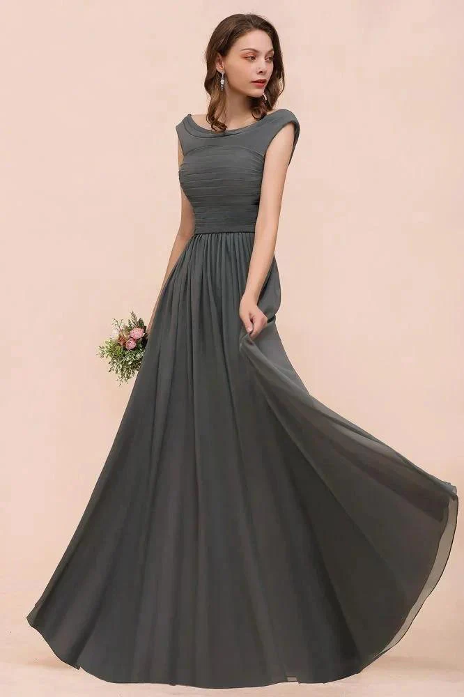 Off the Shoulder Front Side Split Bridesmaid Dress A-line Wedding Guest Dress - Image 3