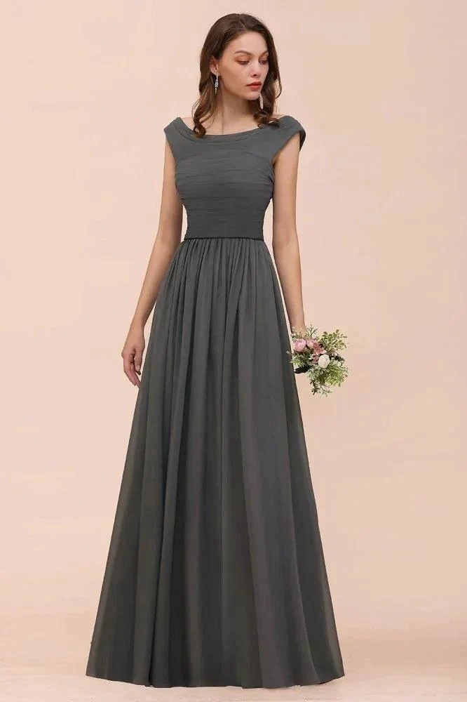 Off the Shoulder Front Side Split Bridesmaid Dress A-line Wedding Guest Dress - Image 6