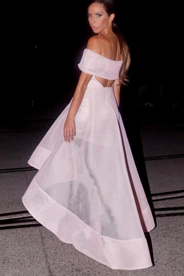 Off-the-Shoulder High Low Sleeveles Organza Homecoming Dress PD072 - Image 2