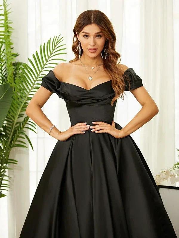 Homecoming Dresses Off the Shoulder Tea-Length Dresses SYH61 - Image 3
