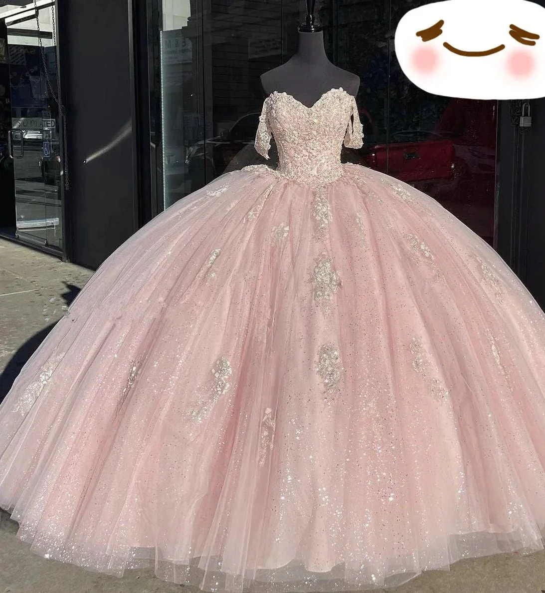Off The Shoulder Light Pink Quinceanera Dresses Ball Gown Sweet 16 Dress Y2731 - Image 2