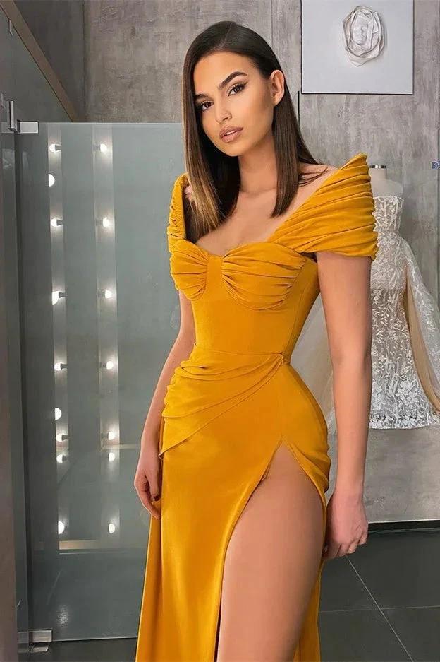 Off-the-Shoulder Mermaid Long Prom Dress with Slit - Image 2