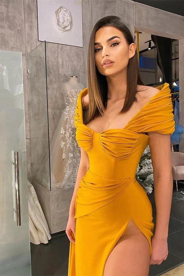 Off-the-Shoulder Mermaid Long Prom Dress with Slit - Image 3