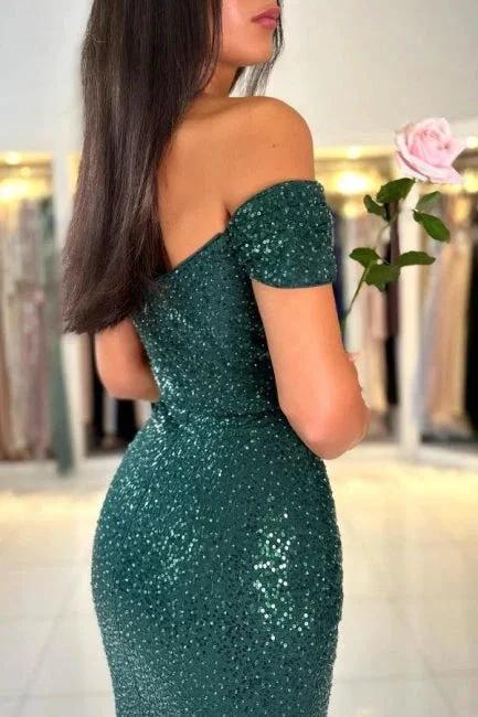 Off the shoulder sweetheart Dark Green Homecoming Dress - Image 3