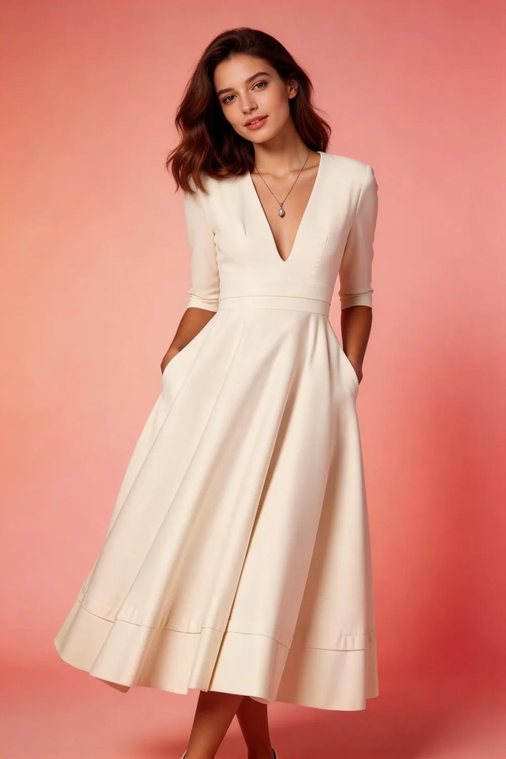 2025 Wedding Dress Half Sleeves Vintage Bridal Gown - Image 3
