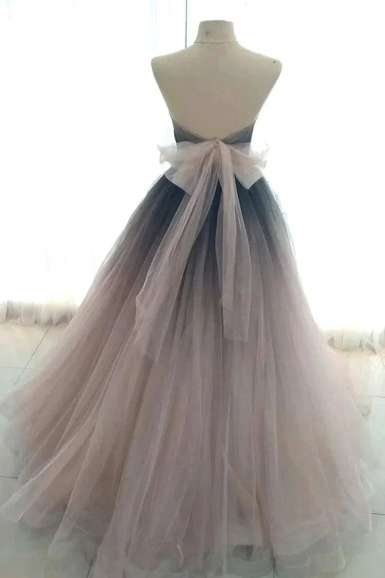 ombre prom dresses, ball gown, off shoulder prom dresses, bridal party dresses, formal dresses long Y1818 - Image 2