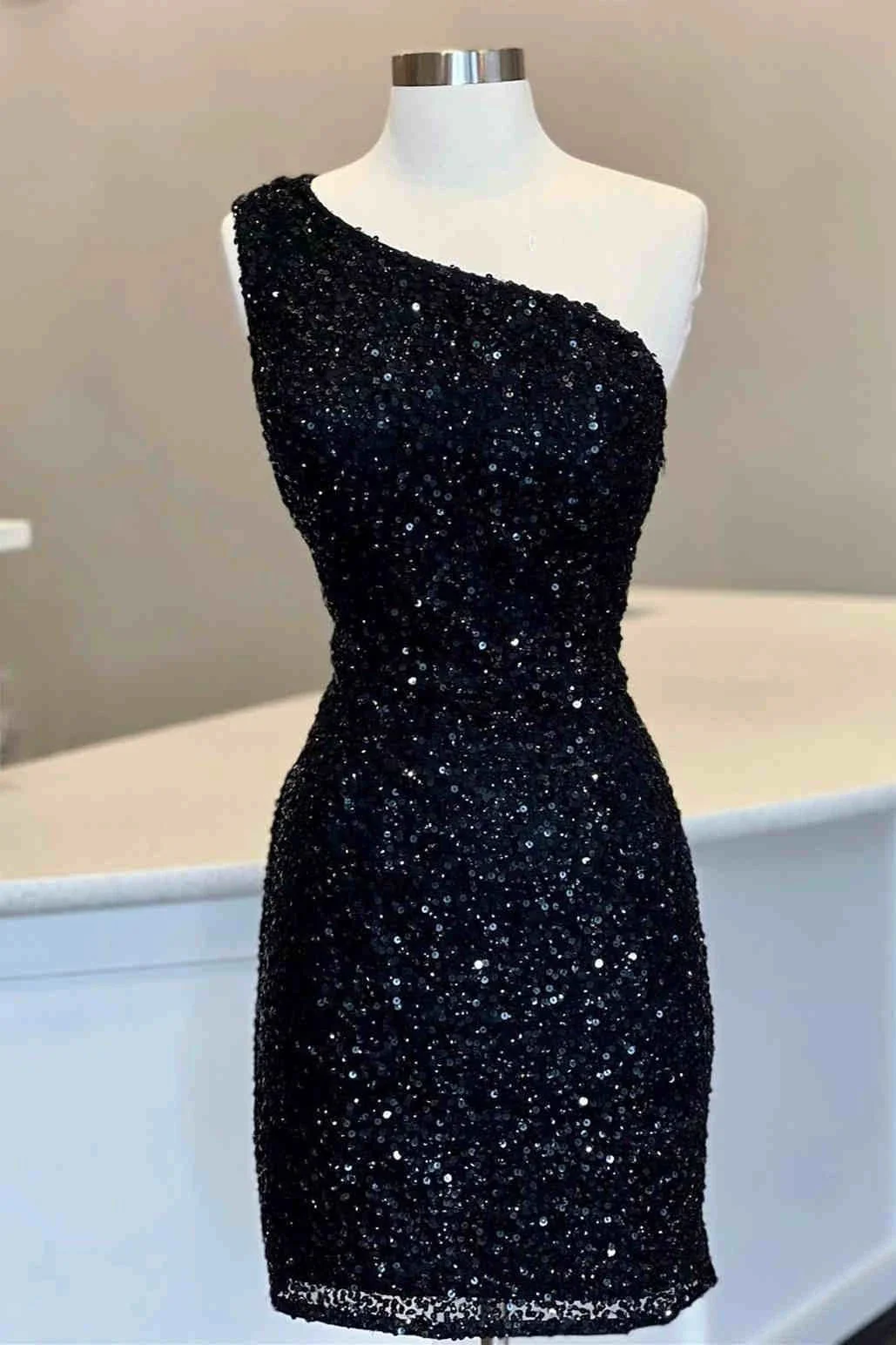 One Shoulder Red Short Homecoming Dress SYH23 - Image 4