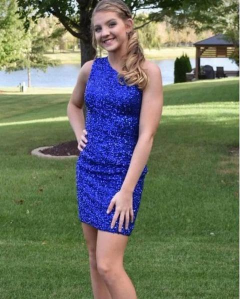 One Shoulder Red Short Homecoming Dress SYH23 - Image 9