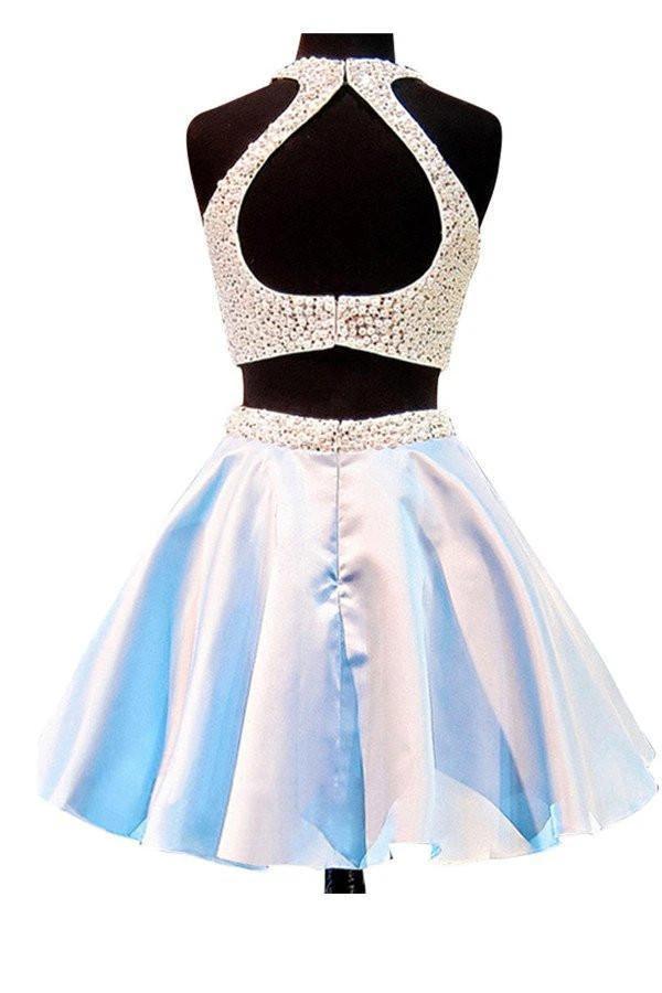 Open Back Jewel Sleeveless Homecoming Dress With Beading PG035 - Image 2
