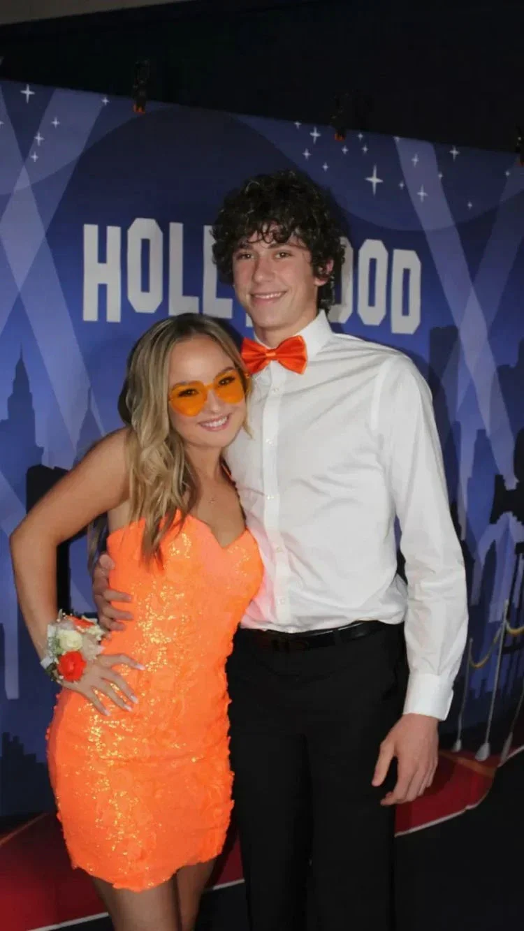 Orange Sequins Dress Orange Homecoming Dress Party Dress Y2260 - Image 2