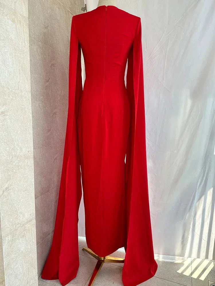 Party Evening Dresses Women Casual Strapless Red Banquet Maxi Wedding Dresses for Female Y4991 - Image 2