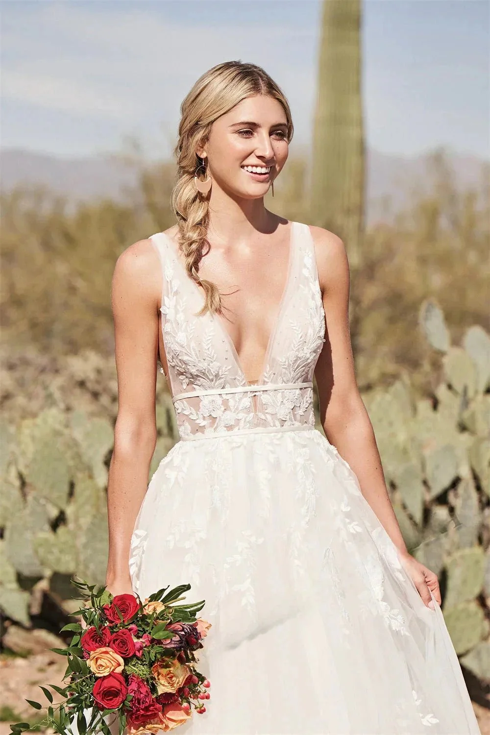 Pastrol  Wedding Dresses V-neck Backless Tulle For Women 2023 Bride A-LINE Appliques Vestidos De Novia Made To Order - Image 4