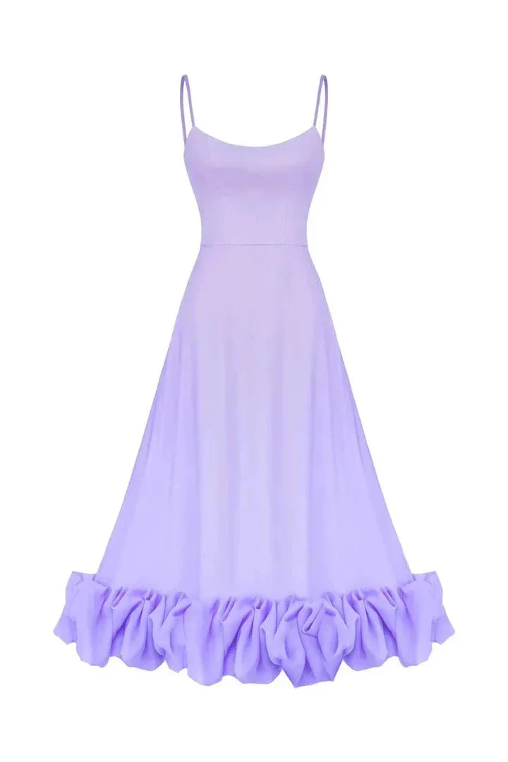 Percival | A Line Satin White Long Prom Dresses with Ruffles - Image 9