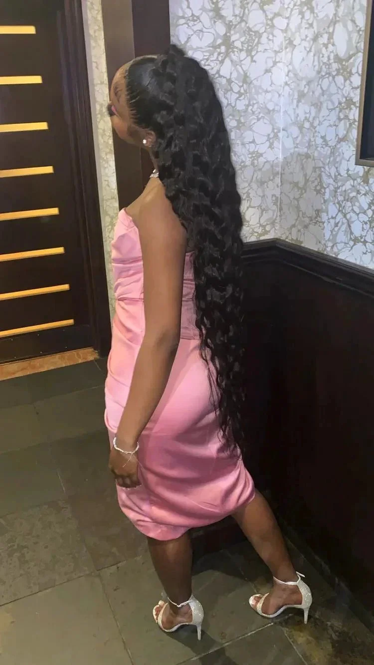 Pink 19th Birthday Dress Outfit Black Girl Lovely Pink Strapless Homecoming Dress Y643 - Image 3