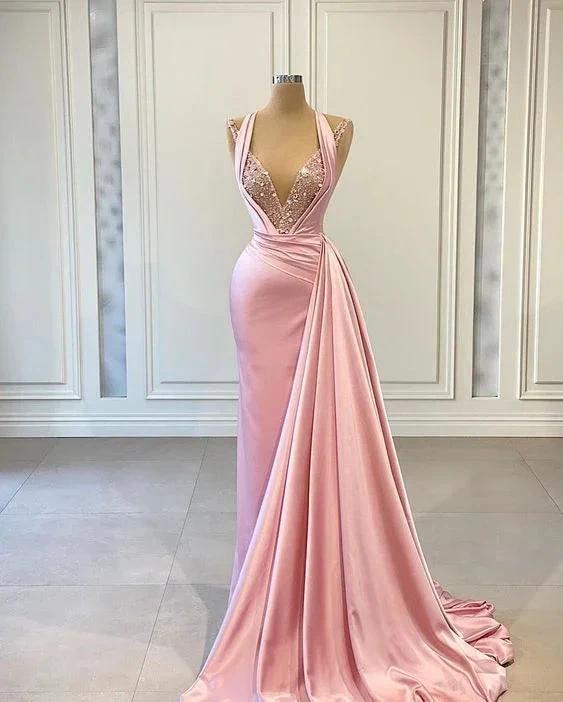 Pink Long Prom Dress,Pageant Dress,Evening Dress,Graduation School Party Gown Y562 - Image 2