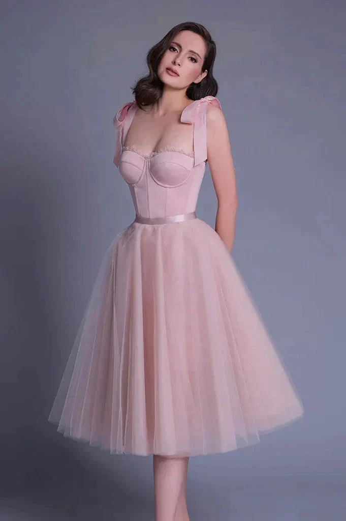 Pink Lovely Sweetheart Short Prom Dress Wedding Guest Dress - Image 2