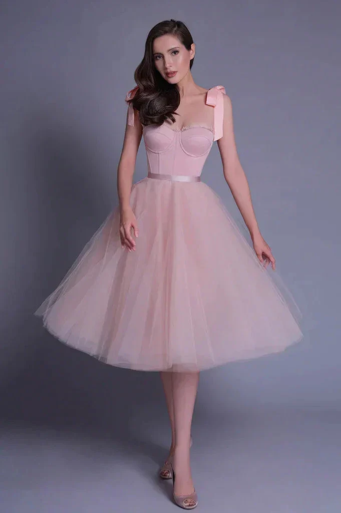 Pink Lovely Sweetheart Short Prom Dress Wedding Guest Dress - Image 3