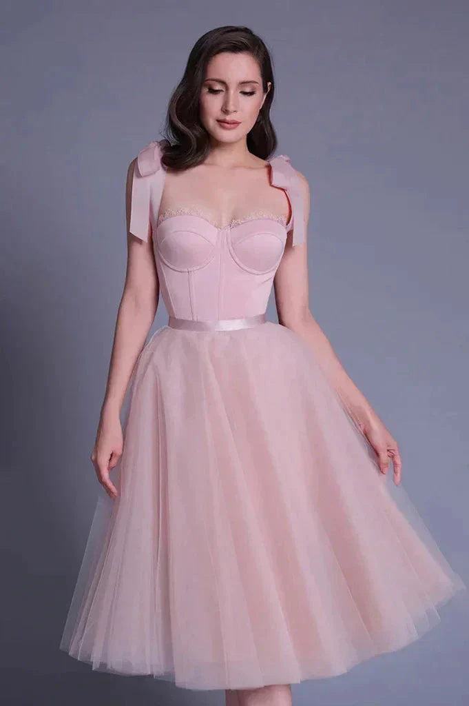 Pink Lovely Sweetheart Short Prom Dress Wedding Guest Dress - Image 4