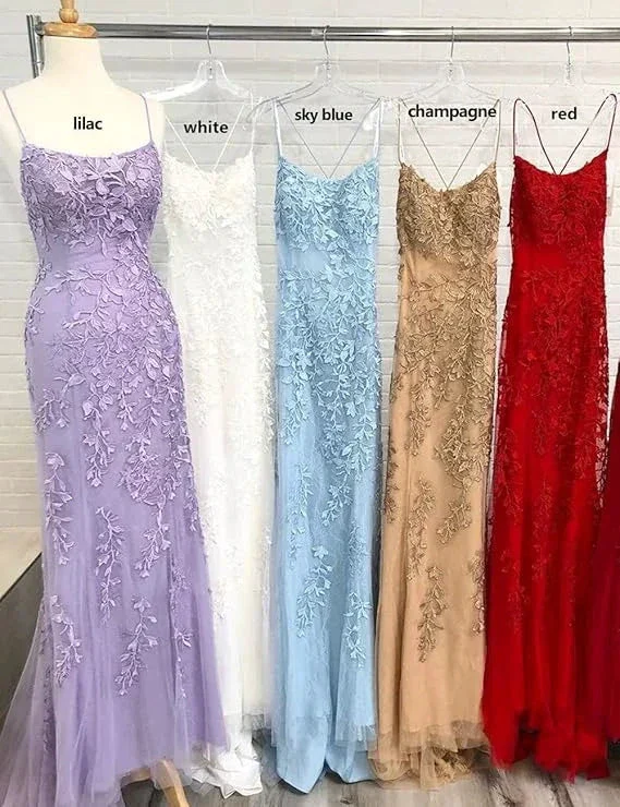 Pink Mermaid Lace Tulle Prom Dress Lace-up Back Evening Dress Y2902 - Image 6