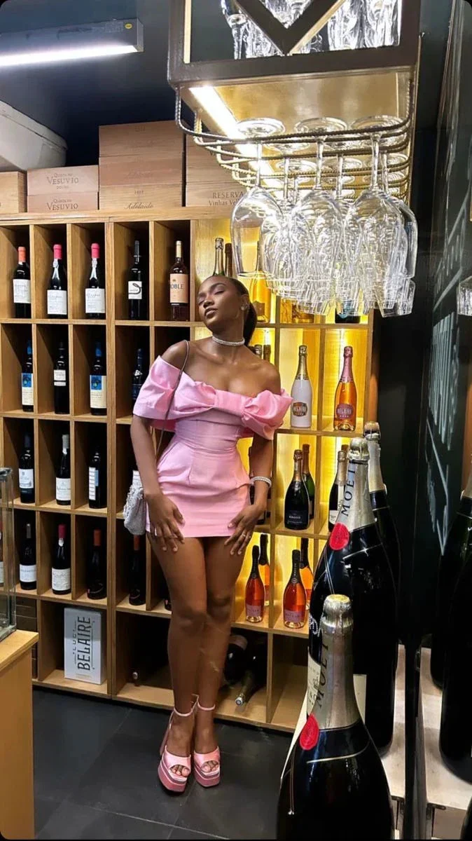 Pink Off The Shoulder Homecoming Dress Chic Pink Party Dress Y2262 - Image 2