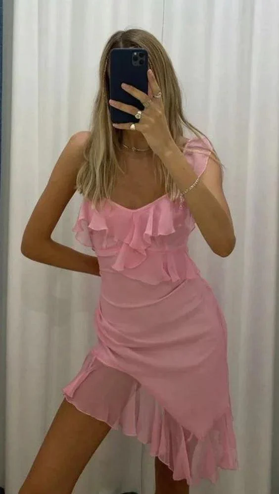 Pink Short Homecoming Dress Party Gown Y1956 - Image 2