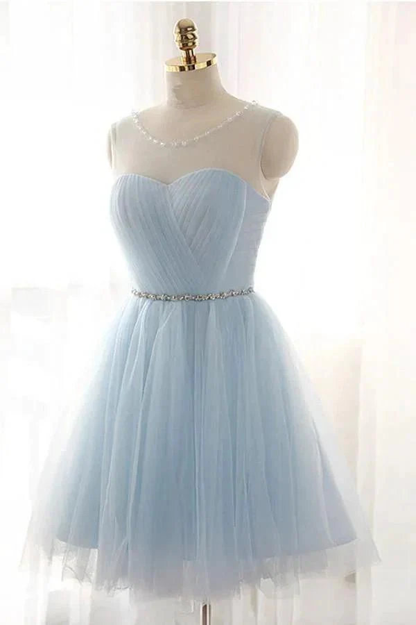 Pink Short Prom Dresses Tulle Party Dresses Pink Homecoming Dresses PD115 - Image 2