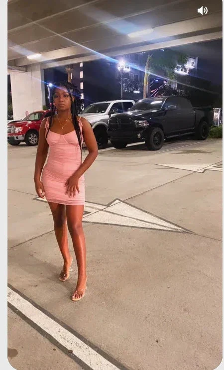 Pink Sleeveless Spaghetti Straps Dress Sexy Pink Homecoming Dress Y835 - Image 3
