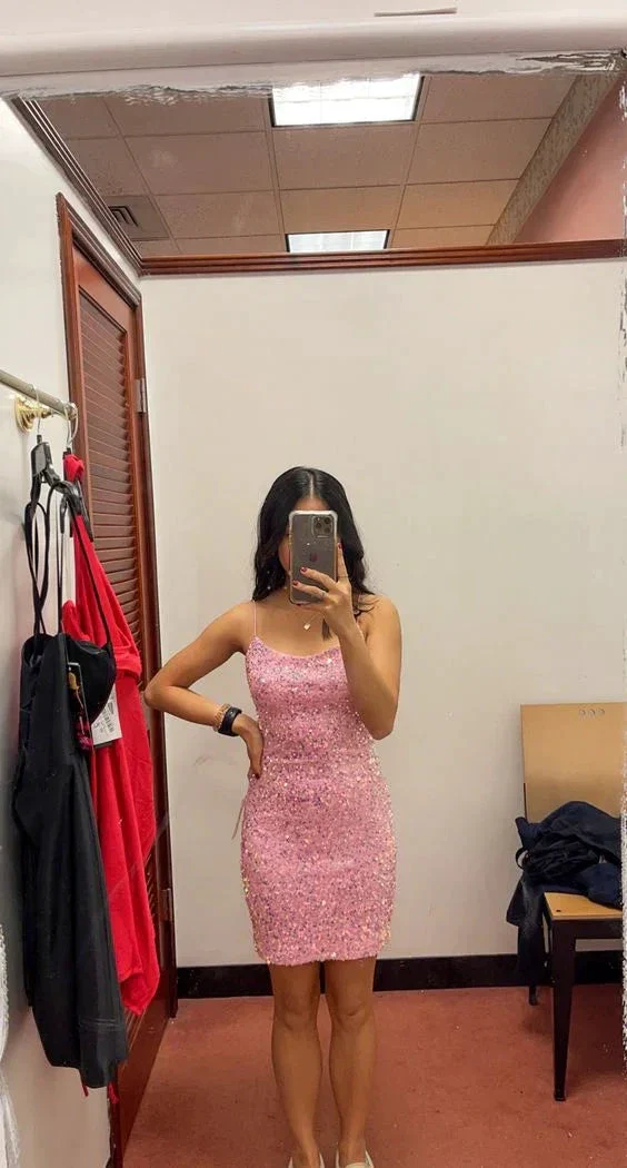 Pink Sparkly Homecoming Dress Formal Dress Pageant Dance Dresses Back To School Party Gown Y5426 - Image 2