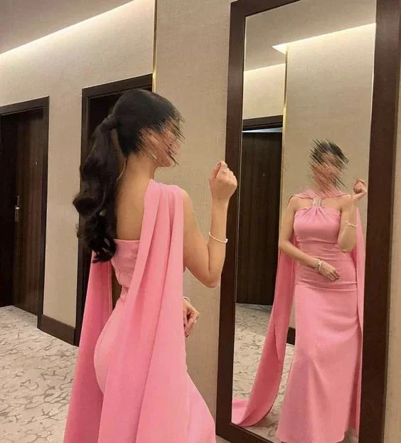 Pink Strapless Evening Dress Women Sexy Backless Floor Length Prom Dress Y6110 - Image 2