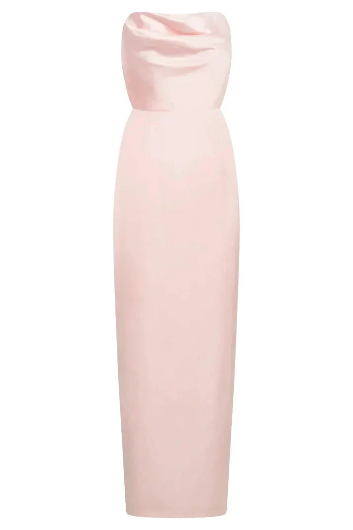 Pink Strapless Satin Long Prom Dress Evening Gown Y7790 - Image 2