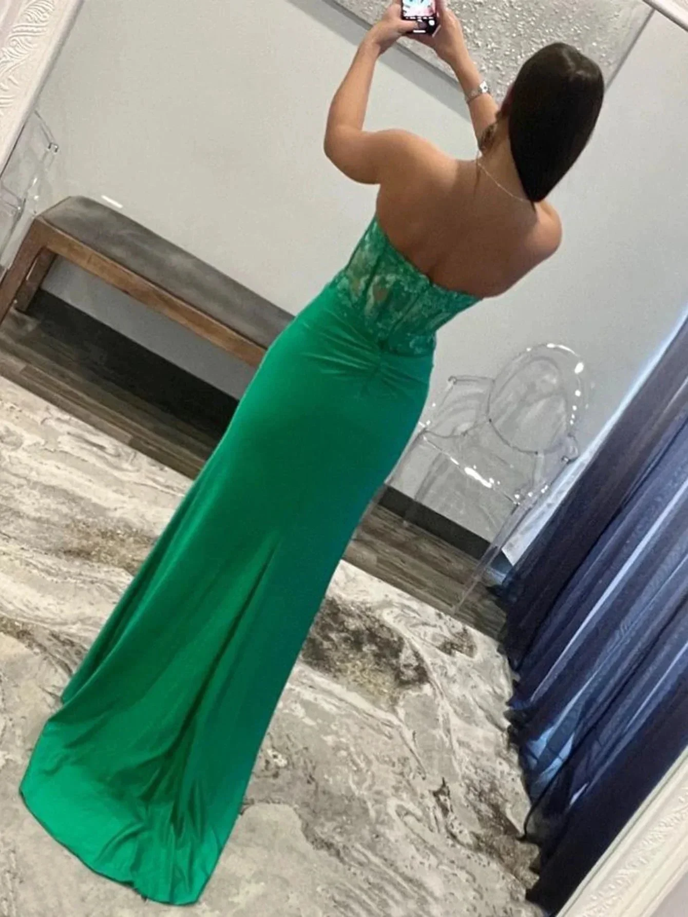 Ember |Sheath Strapless Sweetheart Long Prom Dress with Slit - Image 6