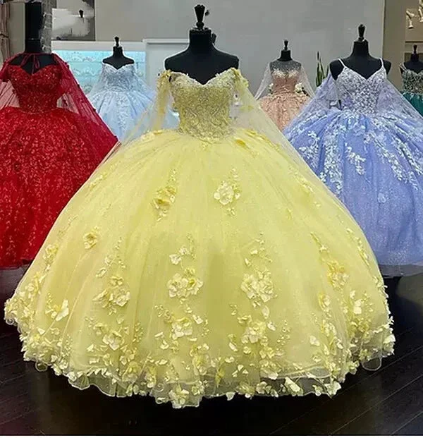 Pink Sweet 16 Dress,Pink Ball Gown With 3D Flowers,Pink Princess Dress  Y2337 - Image 8