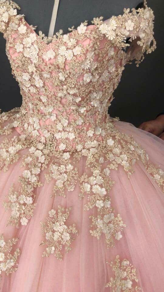 Pink Tulle Appliques Ball Gown Sweet 16 Dress Y724 - Image 2