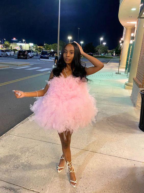 Pink Tulle Birthday Outfit Short Homecoming Dress Y326 - Image 2