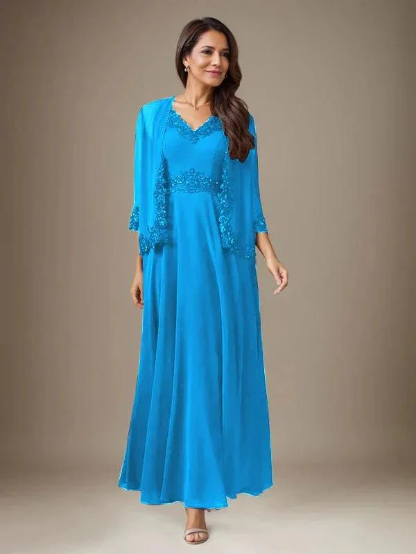 Plum A-Line Sequins Chiffon Dress - Image 23