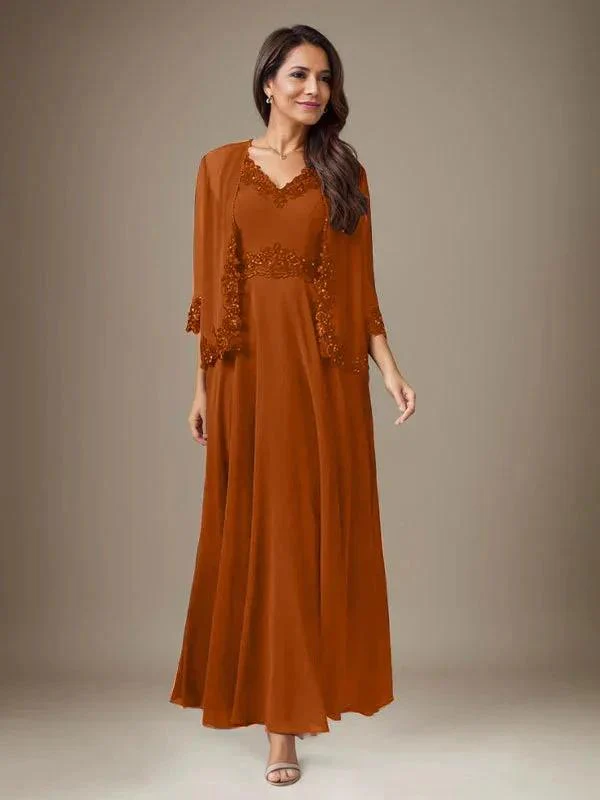 Plum A-Line Sequins Chiffon Dress - Image 24