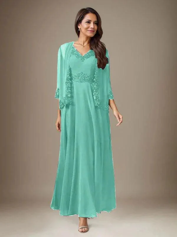 Plum A-Line Sequins Chiffon Dress - Image 29