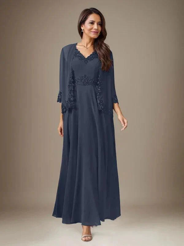 Plum A-Line Sequins Chiffon Dress - Image 34
