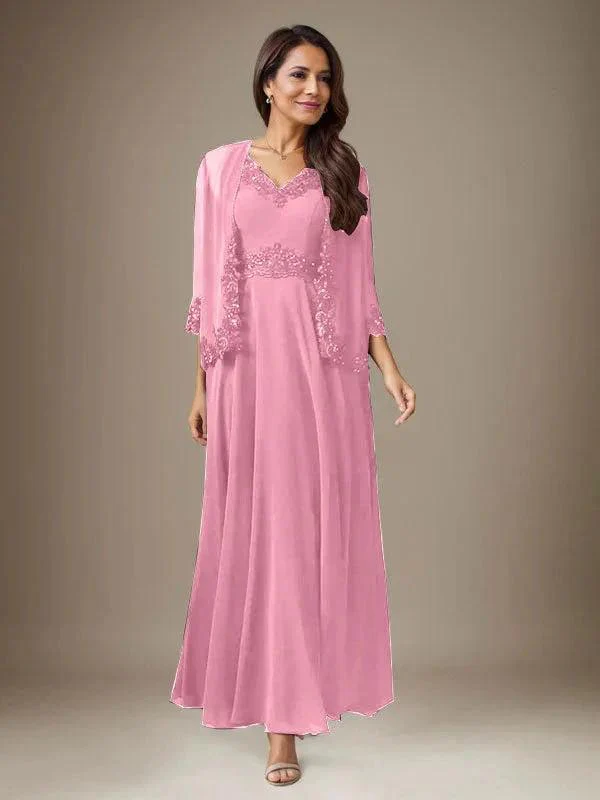 Plum A-Line Sequins Chiffon Dress - Image 38