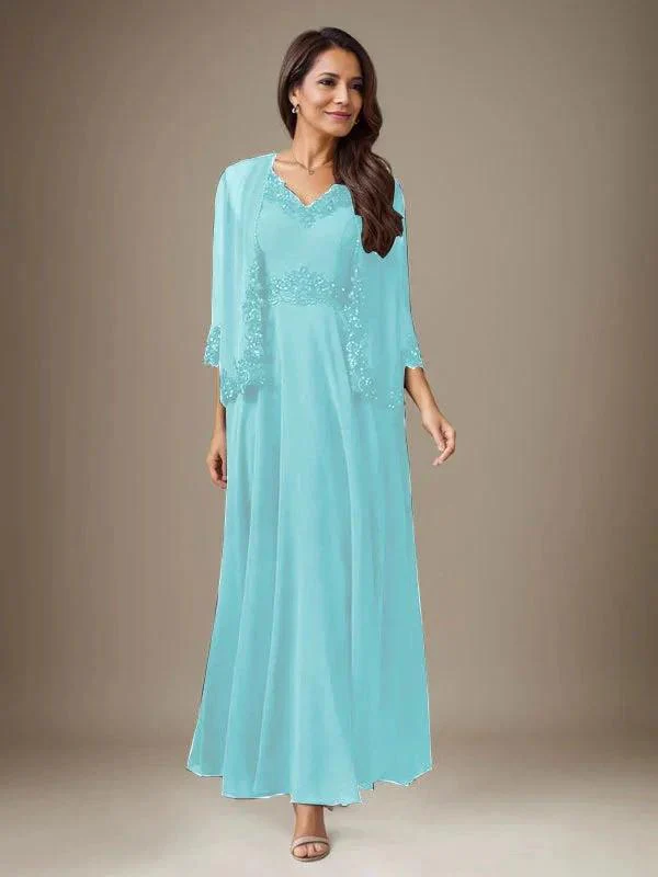 Plum A-Line Sequins Chiffon Dress - Image 7