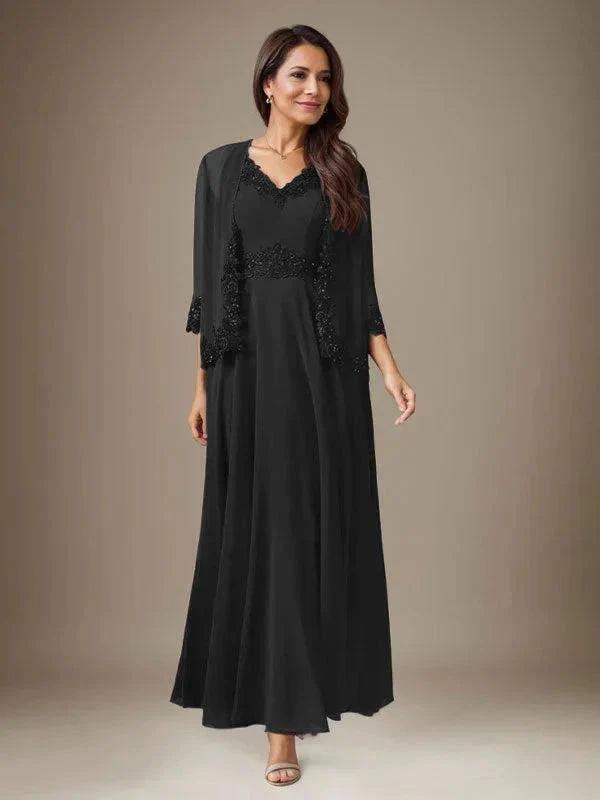 Plum A-Line Sequins Chiffon Dress - Image 8