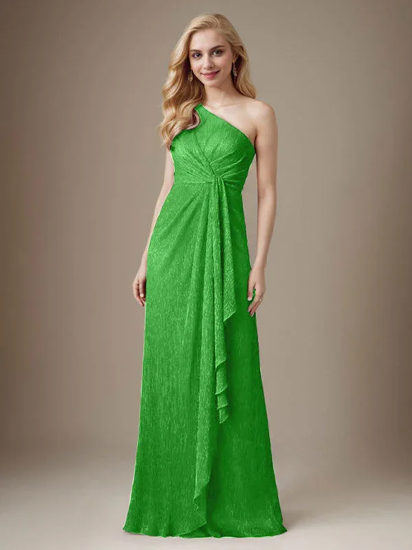 Ruby Sheath One Shoulder Metallic Mesh Dress Mother of the Bride Dress - Image 20