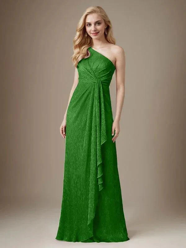 Ruby Sheath One Shoulder Metallic Mesh Dress Mother of the Bride Dress - Image 26