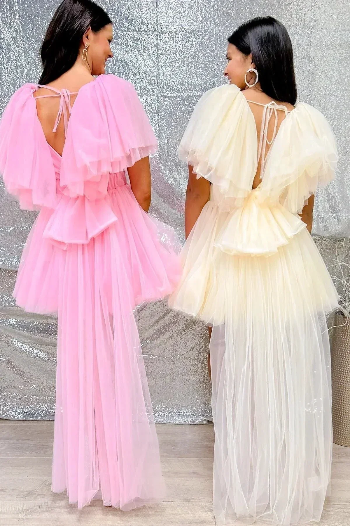 Plunging V Neck Tulle Homecoming Dress SYH109 - Image 3
