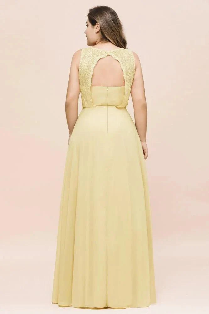 Plus Size Floral A-line Bridesmaid Dress Sleeveless Evening Maxi Dress for Girls Women - Image 2