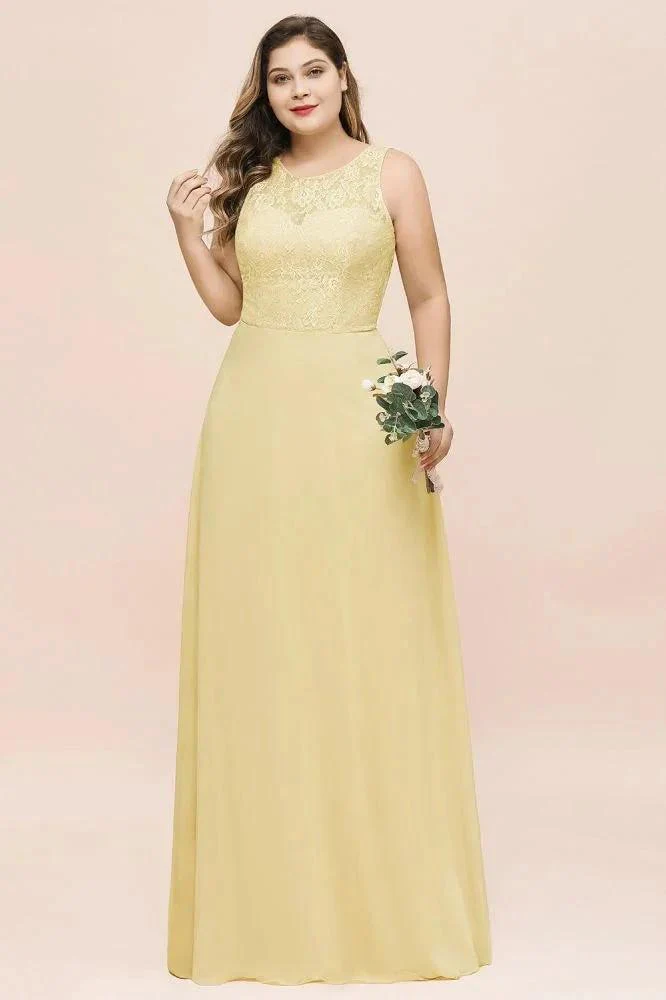 Plus Size Floral A-line Bridesmaid Dress Sleeveless Evening Maxi Dress for Girls Women - Image 5