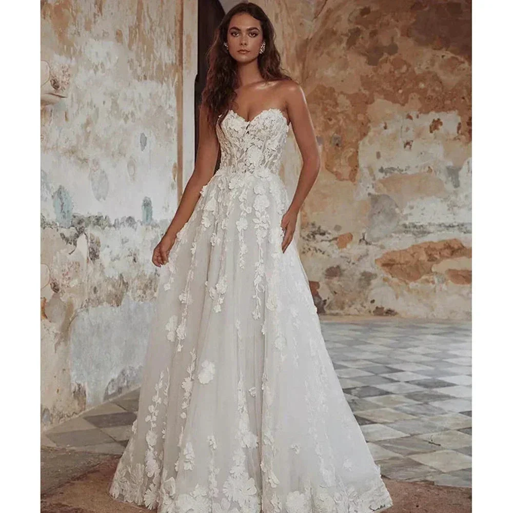 Pretty Gorgeous Off Shoulder Sleeveless Court Train Mermaid Wedding Dresses Romantic Sweetheart Princess Bridal Gown Customize - Image 3